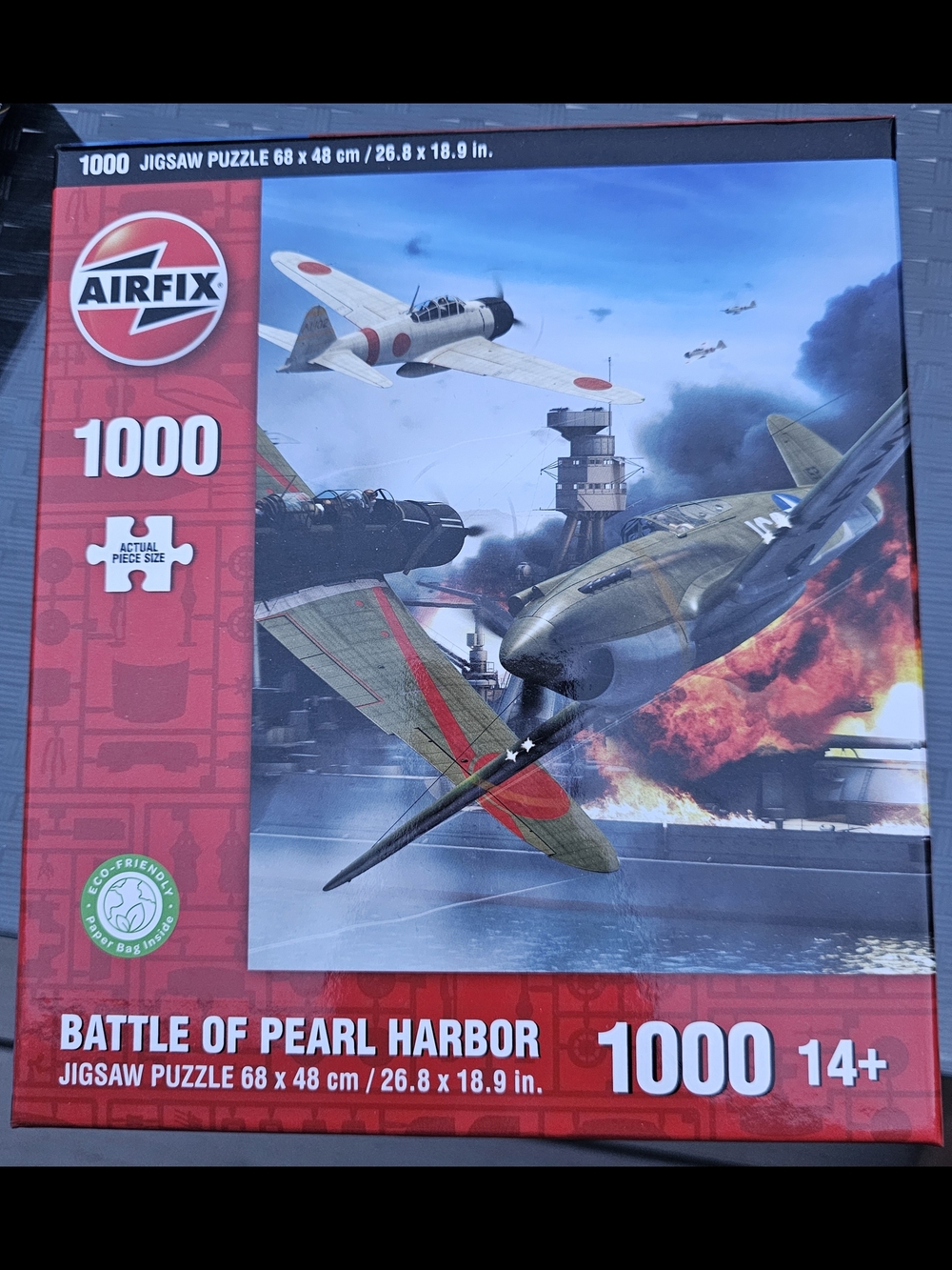 1000-Piece 'Battle of Pearl Harbor' Jigsaw Puzzle - Red & Blue Artwork